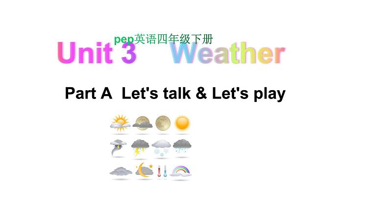 PEP小学英语四年级下册 unit  3 Weather   Part A Let's talk&Let's play课件+教案01