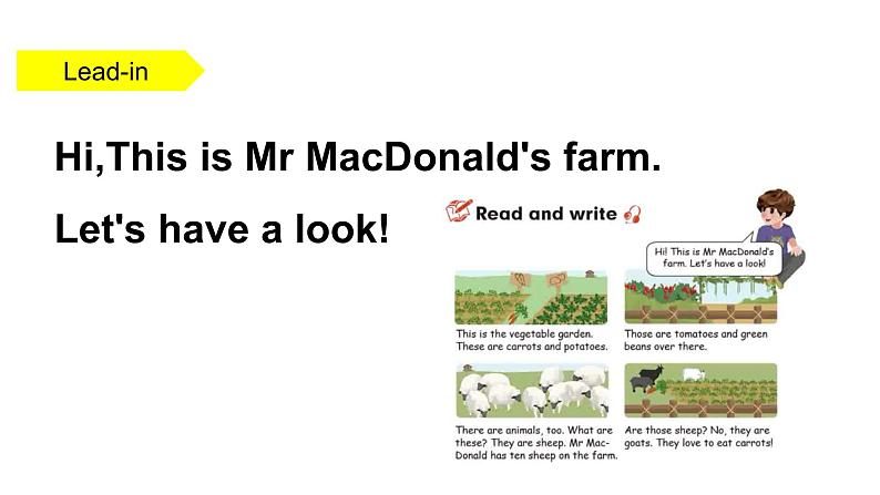 PEP小学英语四年级下册 unit  4  At  the  farm  Part B Read and write&Let's check&Part C Story time课件+教案06