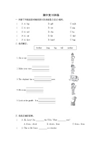 2020-2021学年度三年级下册英语试题--  期中复习训练1  人教PEP版  含答案