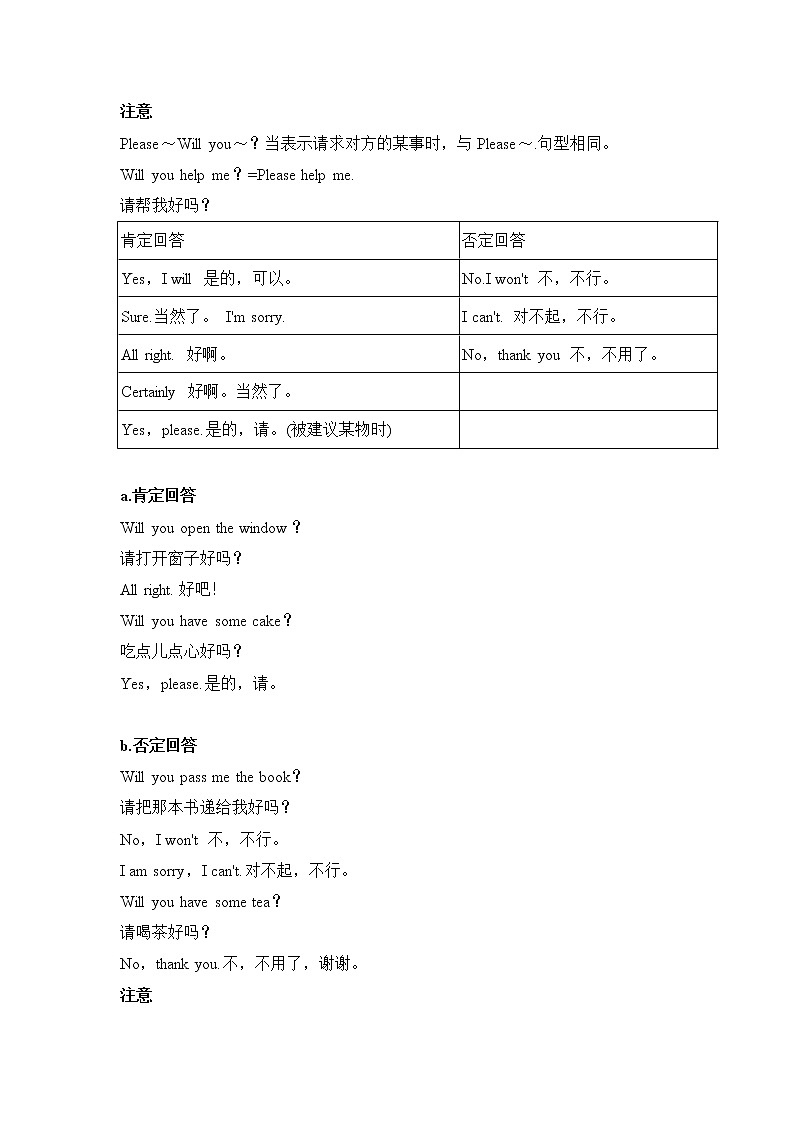 小升初英语语法专项培优突破 第12章：助动词和情态动词（3）Will you～？和Shall I（we）～？ 练习02