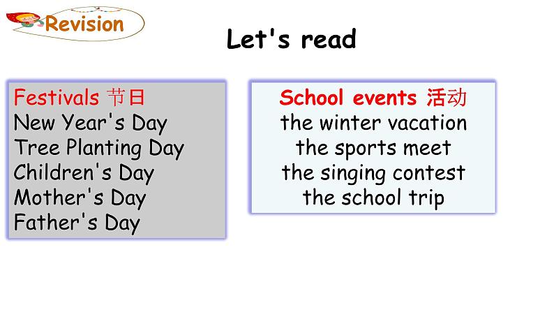 PEP小学英语五年级下册 unit 3 My school calendar  Part B Let's learn & Ask and write  课件+素材02