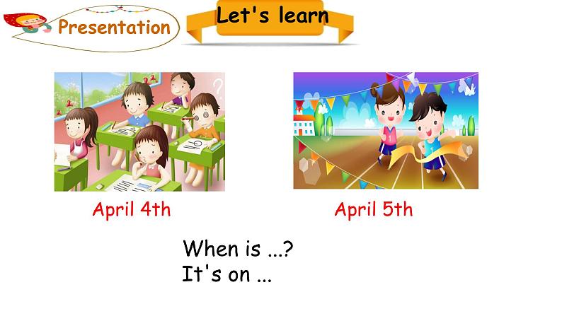 PEP小学英语五年级下册 unit 4  When is  the art  show  Part A Let's learn   课件+素材05