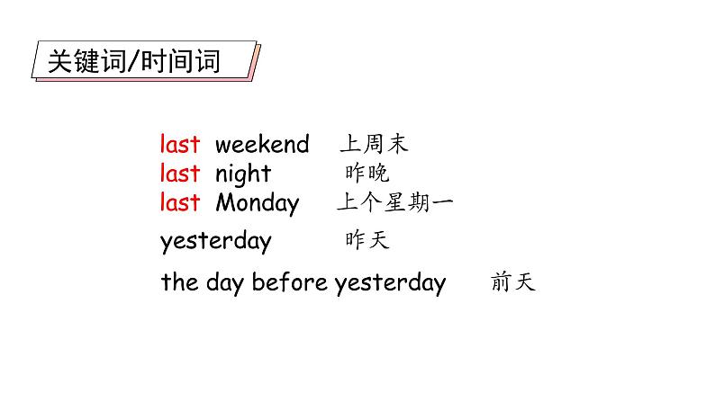PEP小学英语六年级下册  Unit  2  Last weekend    B Let's learn& Look and talk     ppt课件+教学教案05
