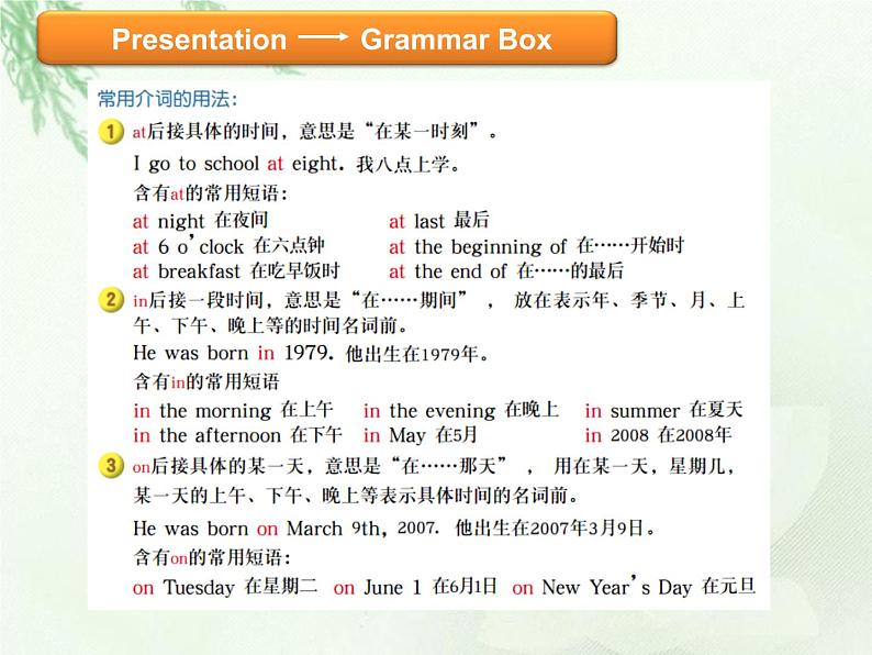 小学语法训练-U9时间的介词 课件06