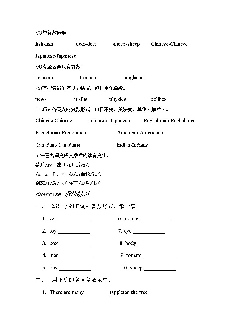 小学英语语法训练上册 课件02