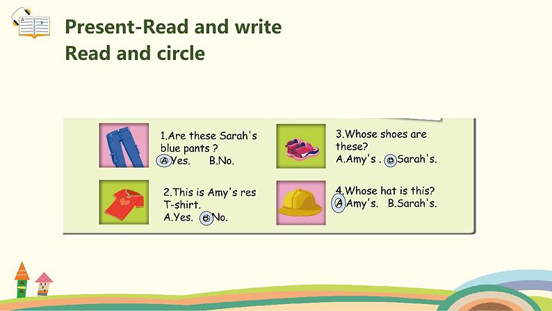 6.人教pep版-四下unit5-partB-Read and write & Let's check & Let's sing 精品PPT课件04