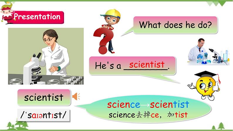 人教版（PEP）小学英语六年级上册 Unit 5 What does he do PB Let's learn 同步课件+教案+同步练习07