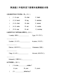 最新陕旅版三年级英语下册期末检测模拟试卷（含答案）3