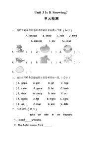 小学英语陕旅版四年级下册Unit 3 Is It Snowing?优秀随堂练习题