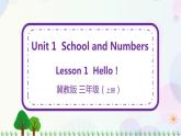 三年级上册英语课件+教案-Unit 1 Lesson 1 Hello 冀教版（三起）
