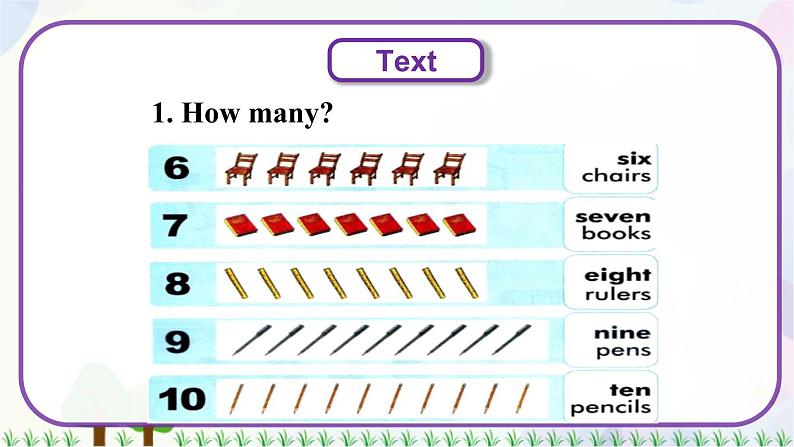 三年级上册英语课件+教案-Unit 1 Lesson 6 Numbers 6-10 冀教版（三起）07