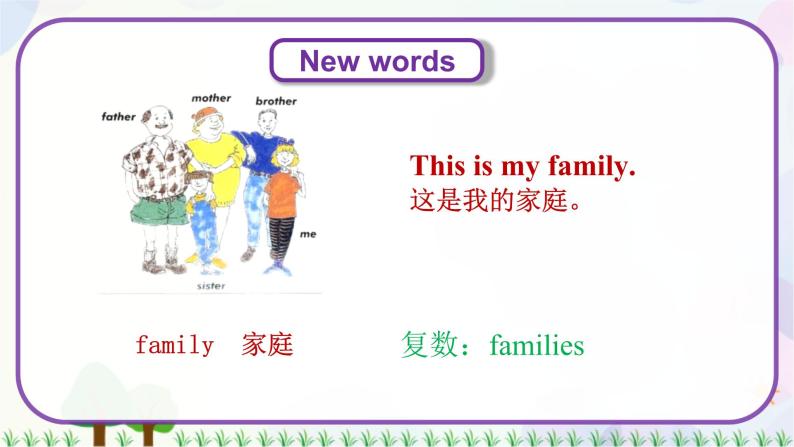 三年级上册英语课件+教案-Unit 4 Lesson 19 Family 冀教版（三起）04