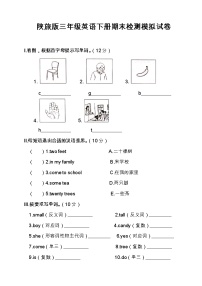 陕旅版三年级英语下册期末检测模拟试卷（含答案）6