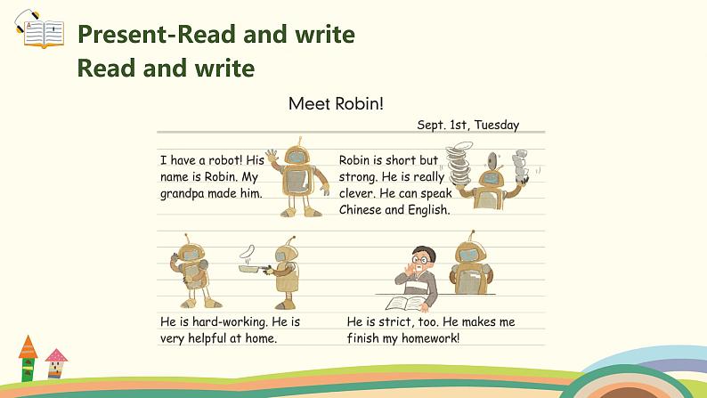 6 .五英人上 Unit1-partB-Read and write& Let’s check&Let’s wrap it up精品PPT课件02