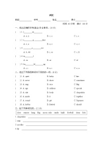 外研版六年级上册英语 期末专项突破卷 词汇