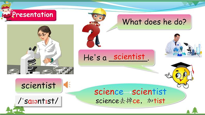 【人教PEP版】英语六年级上册 Unit 5 What does he do PB Let's learn  (公开课） 优质课件 教案 练习 动画素材07