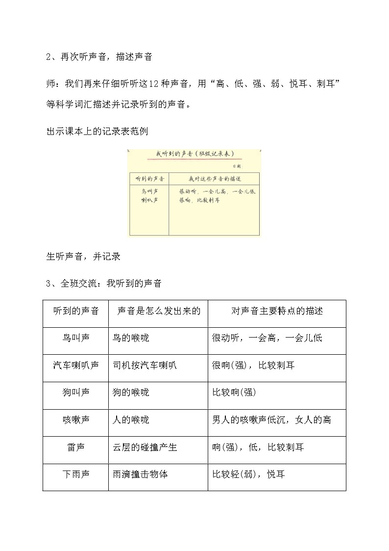 2020年新教科版四年级上册科学全册教案03