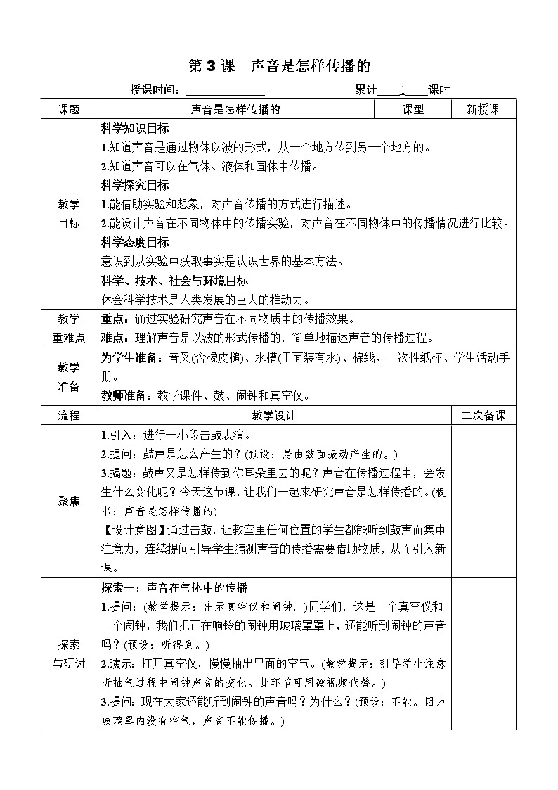 教科版四年级上册1.3《声音是怎样传播的》课件+教案+素材01