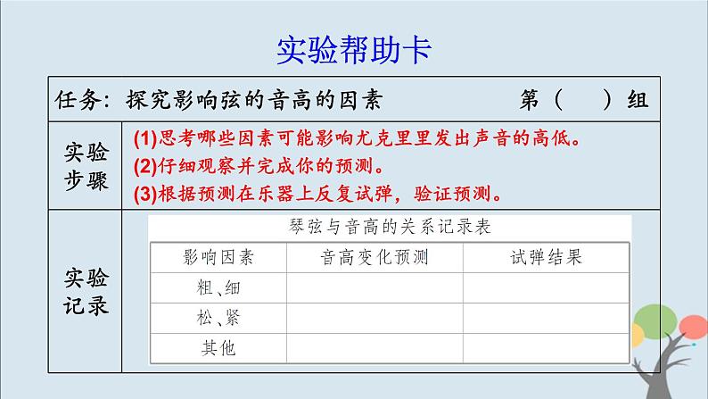 教科版四年级上册1.7《让弦发出高低不同的声音》课件+教案+素材07