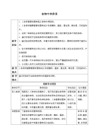 小学科学教科版 (2017)四年级上册5.食物中的营养教学设计