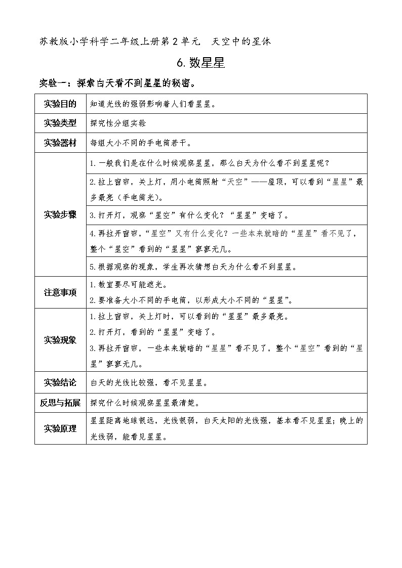 新苏教版科学二上：6.数星星 PPT课件 +素材01