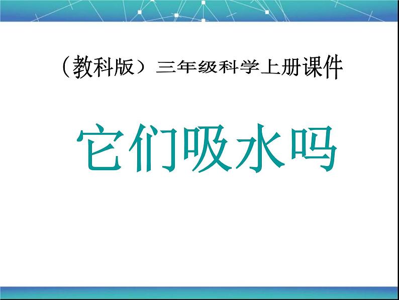 教科版 三年级上科学-3.4它们吸水吗 课件（15张PPT）第1页