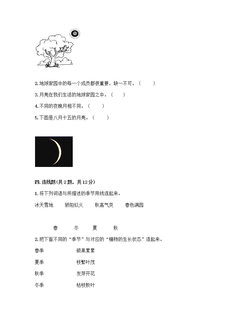 二年级上册科学试题-第一单元 我们的地球家园 测试题-教科版（含答案）第3页