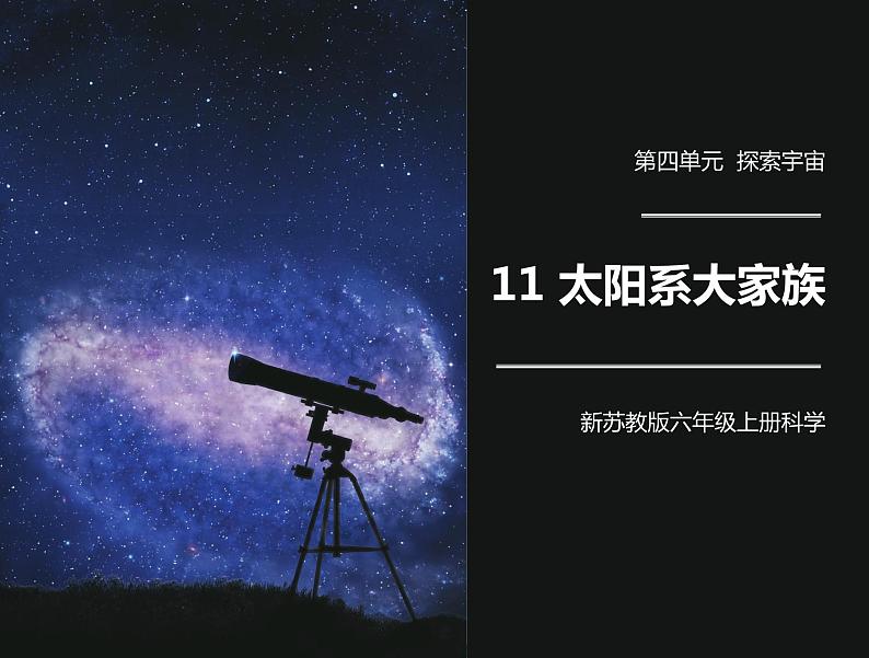 2021年新苏教版科学六年级上册：11太阳系大家族 课件PPT第1页