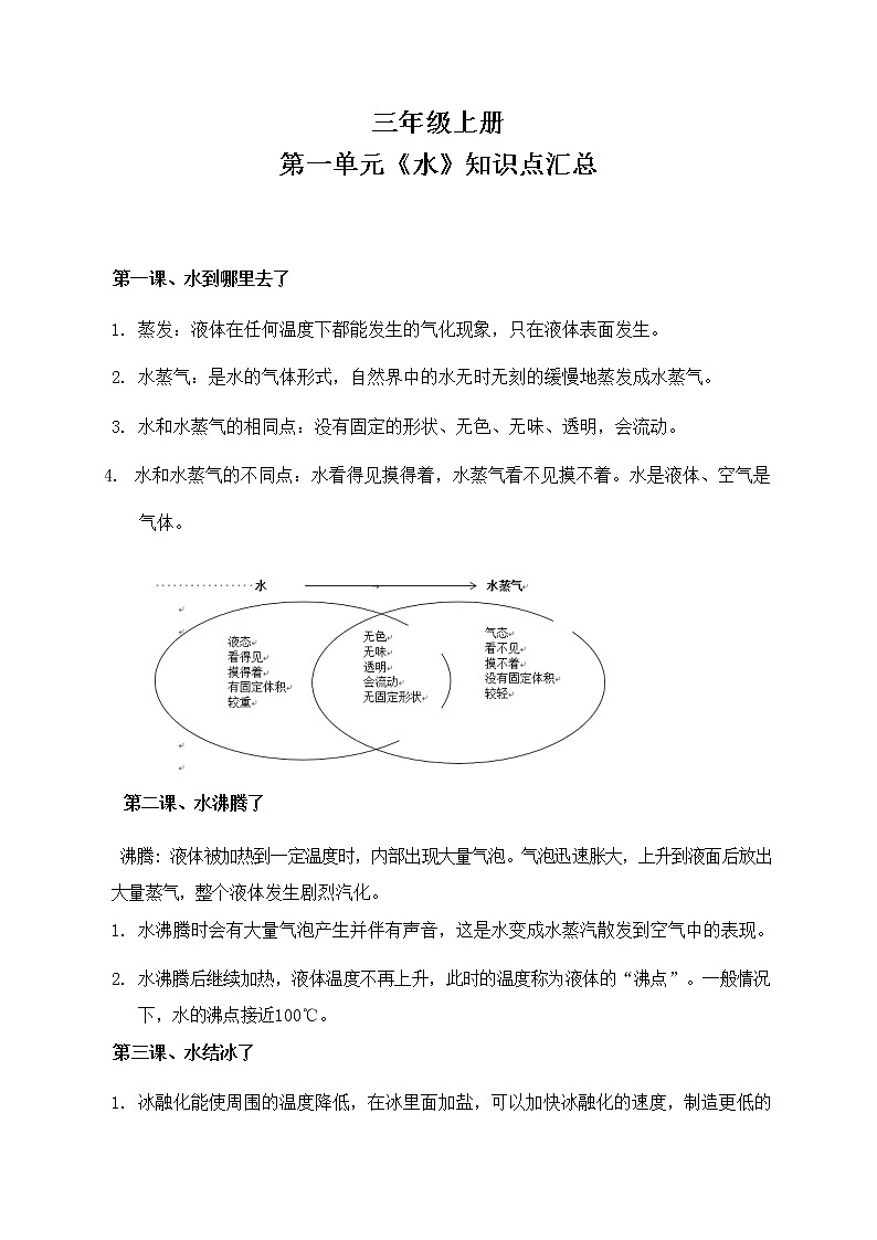 科学四年级下册  复习提纲汇总第1页