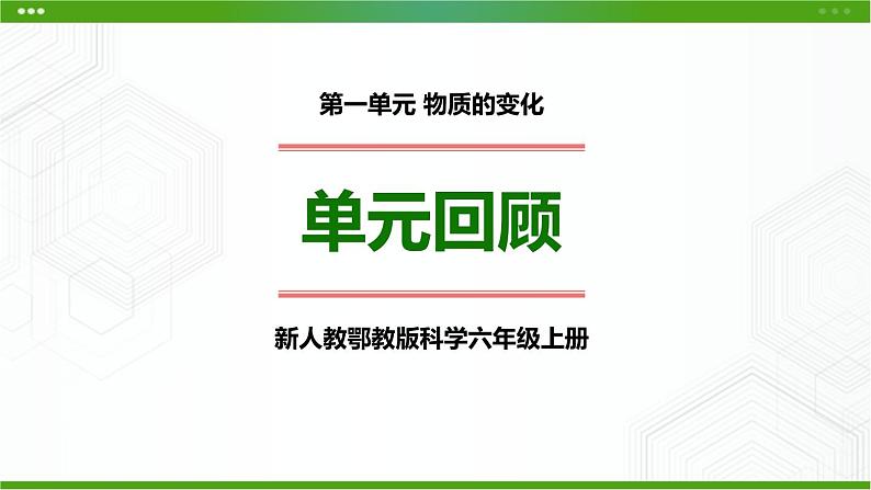 新人教鄂教版科学六上：第一单元 物质的变化（单元回顾）PPT课件+视频01