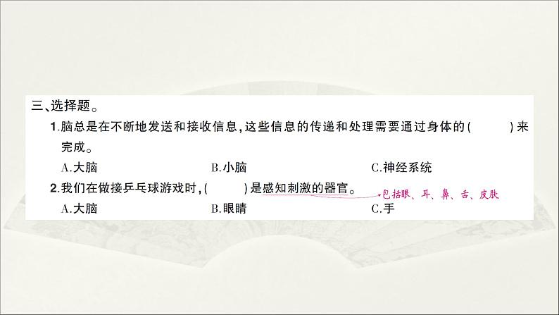 小学科学教科版五年级上册第四单元第5课《身体的“联络员”》作业课件（2021新版）03