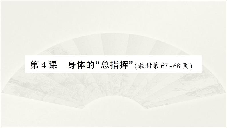 小学科学教科版五年级上册第四单元第4课《身体的“总指挥”》作业课件（2021新版）01