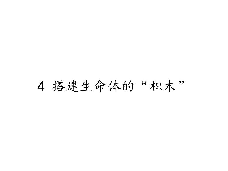 苏教版 六年级科学上册 1.4 搭建生命体的“积木” 教学课件01