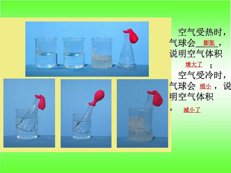 人教鄂教版 (2017)  四年级上册 9.空气的热胀冷缩 课件第6页