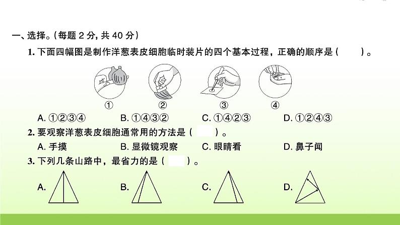 六年级科学上学期期末检测卷作业课件教科版02