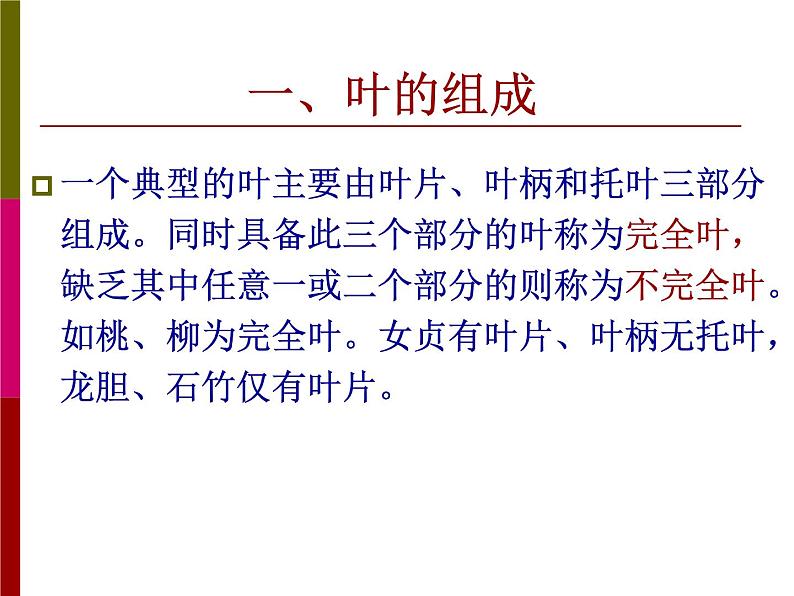 2020年四年级科学上册课件4.叶的组成首师大版(21张)ppt课件03