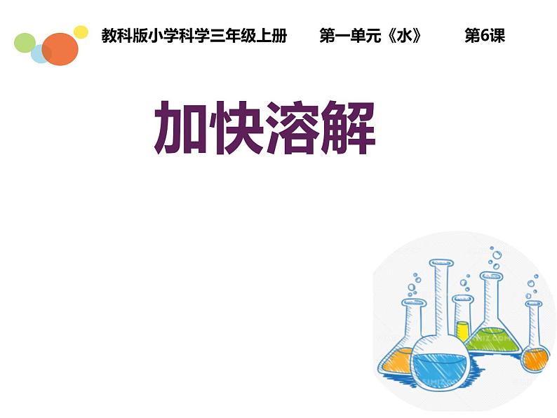 教科版三年级科学上册 1.6加快溶解 课件第1页