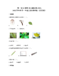 小学科学教科版 (2017)一年级上册植物综合与测试测试题