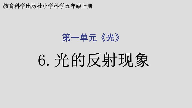 教科版（2017秋）科学五年级上册1.6光的反射现象（课件）第1页