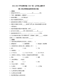 小学科学教科版 (2017)五年级上册地球表面的变化综合与测试课时作业