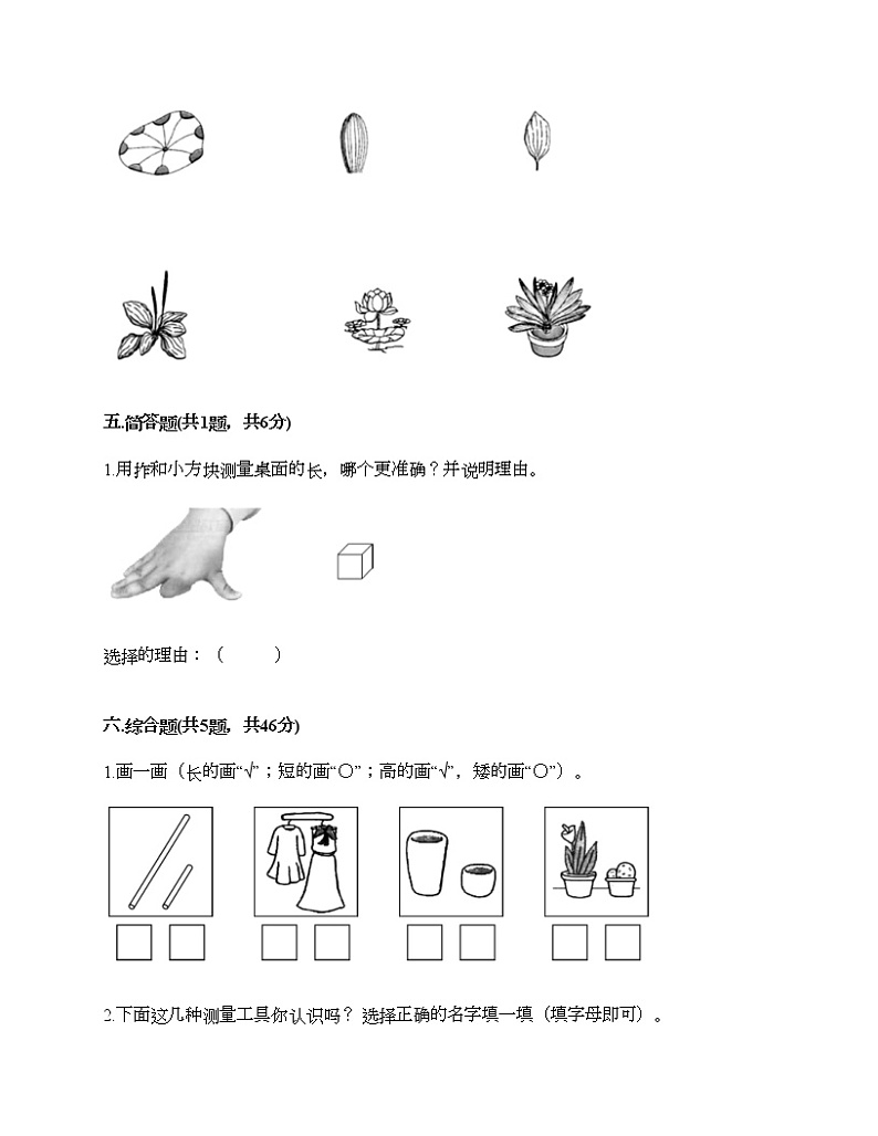 教科版一年级上册科学期末测试卷附答案（轻巧夺冠）03