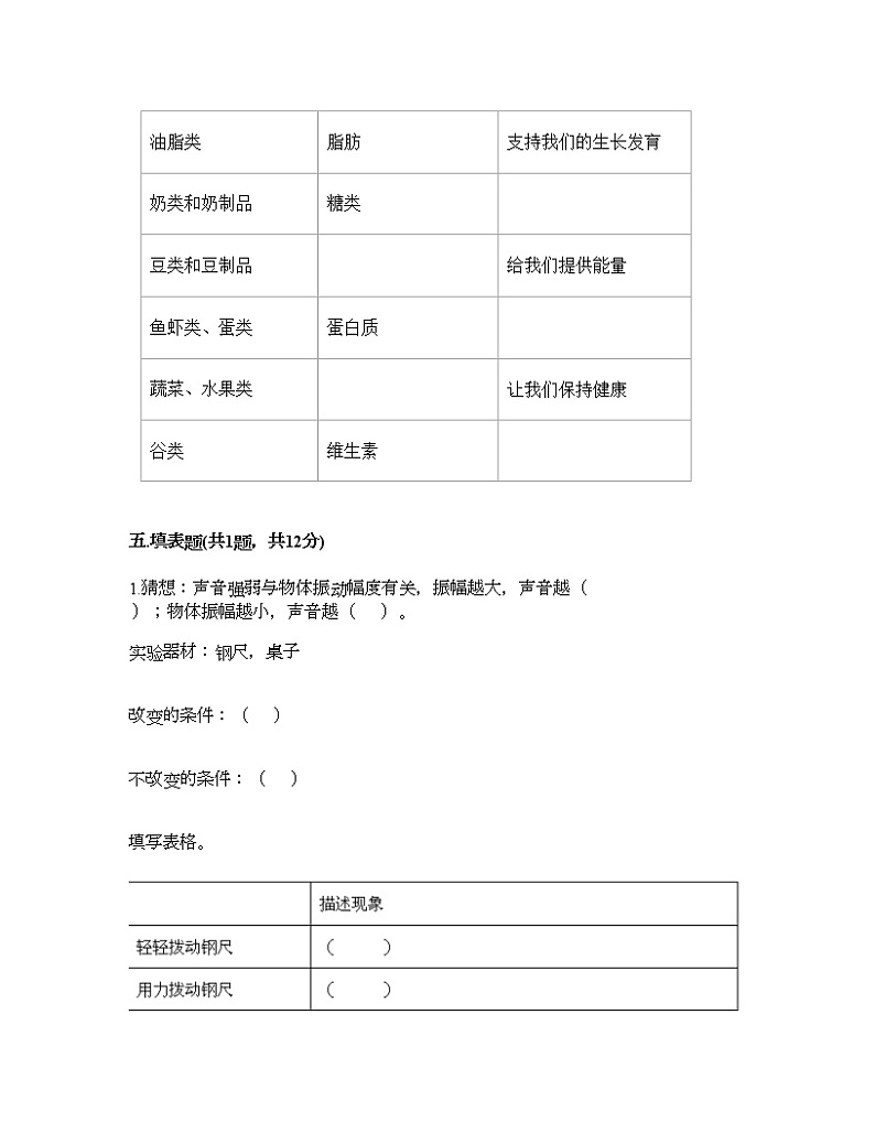 教科版四年级上册科学期末测试卷及答案15第3页