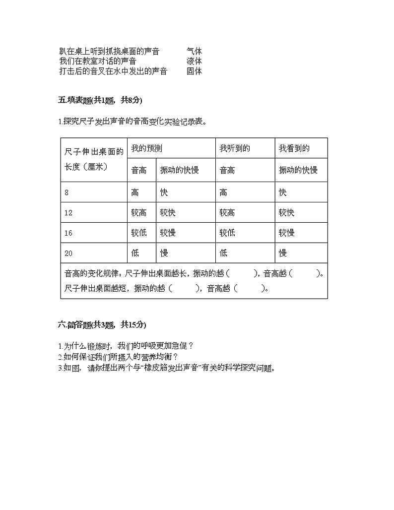 教科版四年级上册科学期末测试卷及答案6第3页