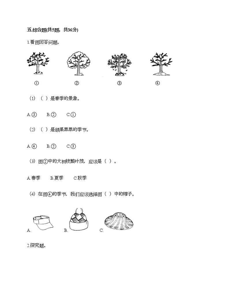 教科版科学二年级上册第一单元《我们的地球家园》测试卷（考点精练）第3页