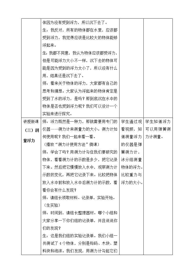 5.1小船与浮力 教案第3页