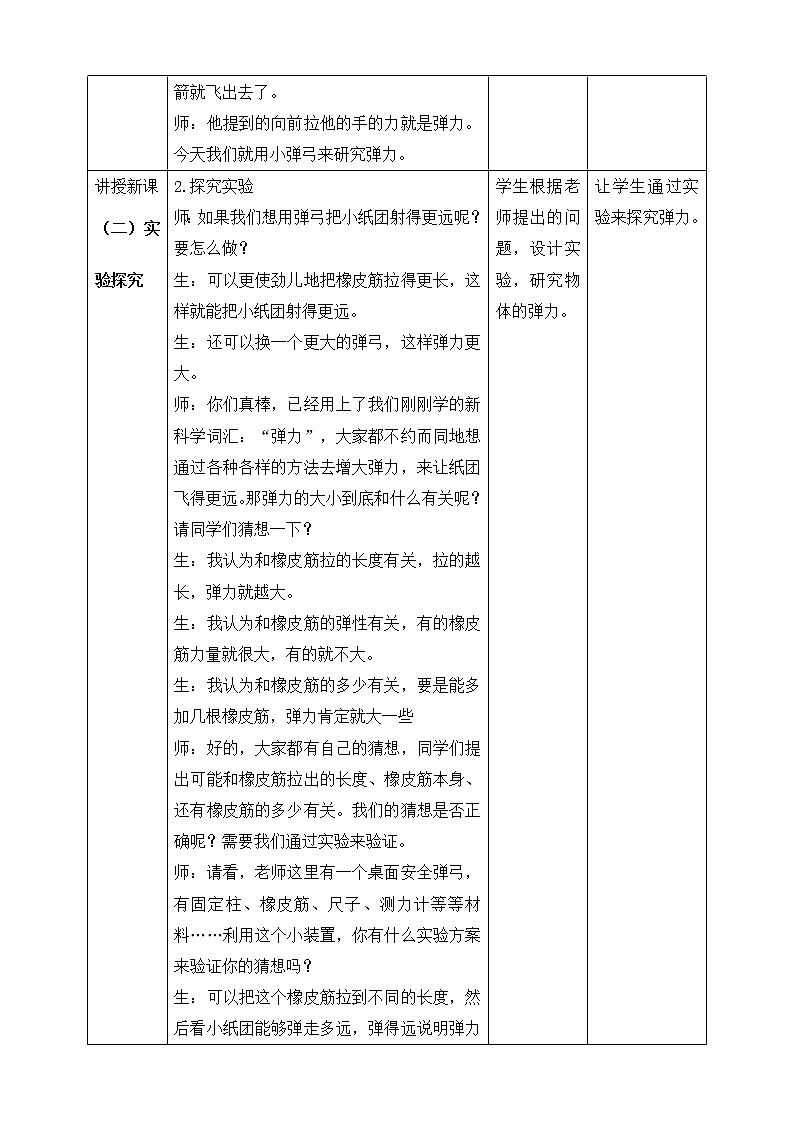 5.2弓箭与弹力 教案第2页