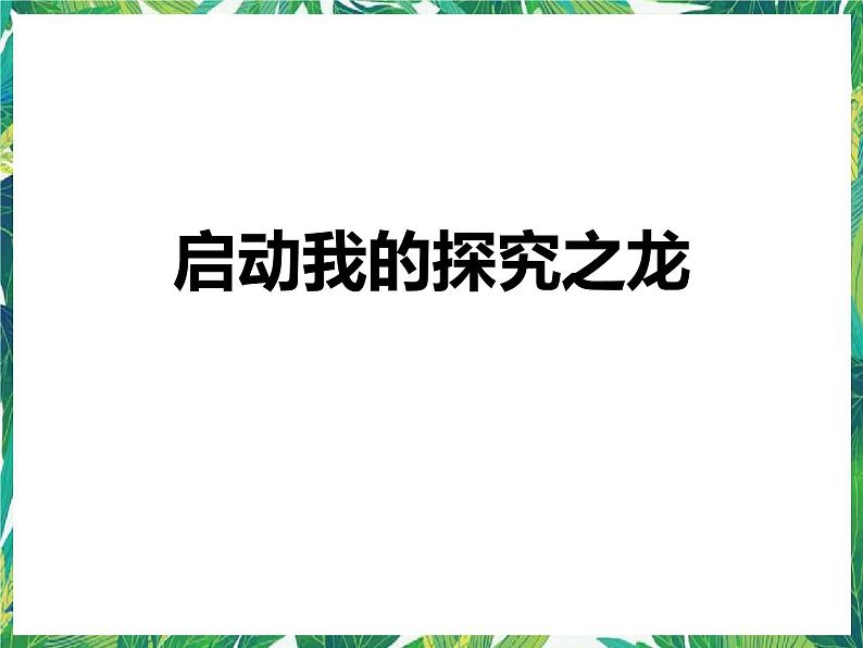 4.3启动我们的探究之龙 湘教版六年级下册科学课件01