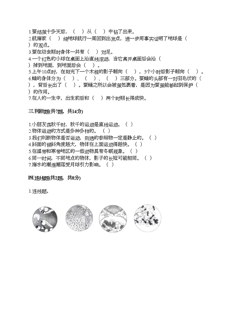 教科版三年级下册科学期末测试卷及答案 (8)第2页