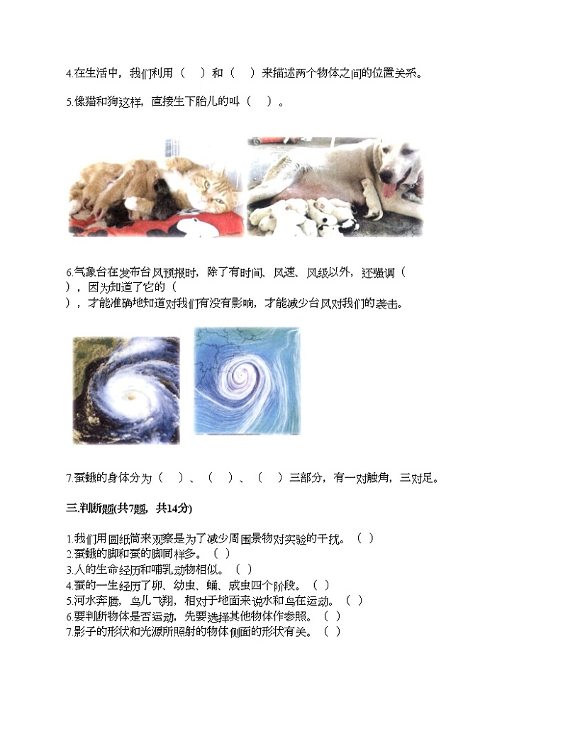 教科版三年级下册科学期末测试卷及答案 (9)第2页