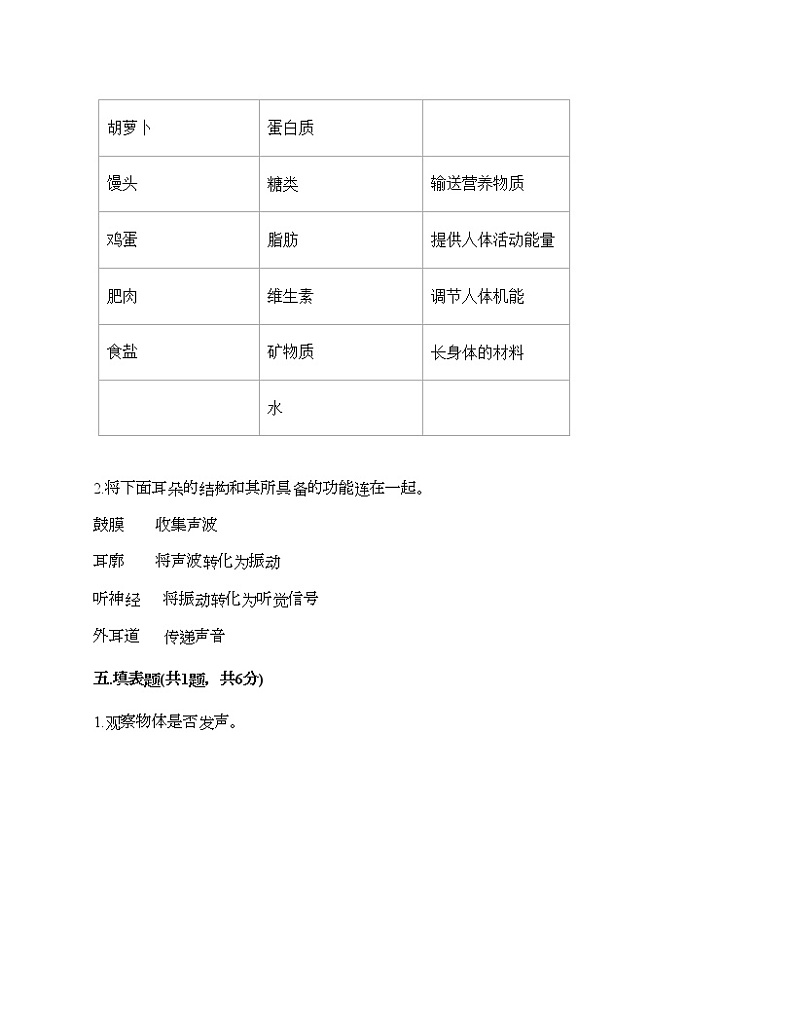 教科版四年级上册科学期末测试卷及答案 (17)第3页